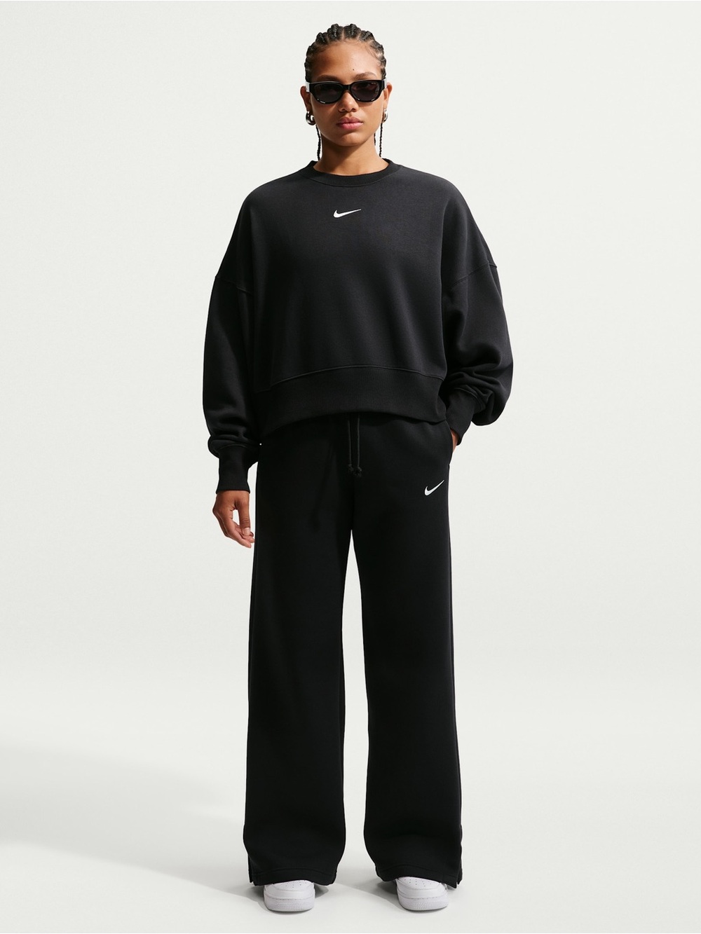 Women’s Nike ✓ 🖤😎🤍Sportswear Phoenix Fleece High-Waisted Wide-Leg Sweatpants